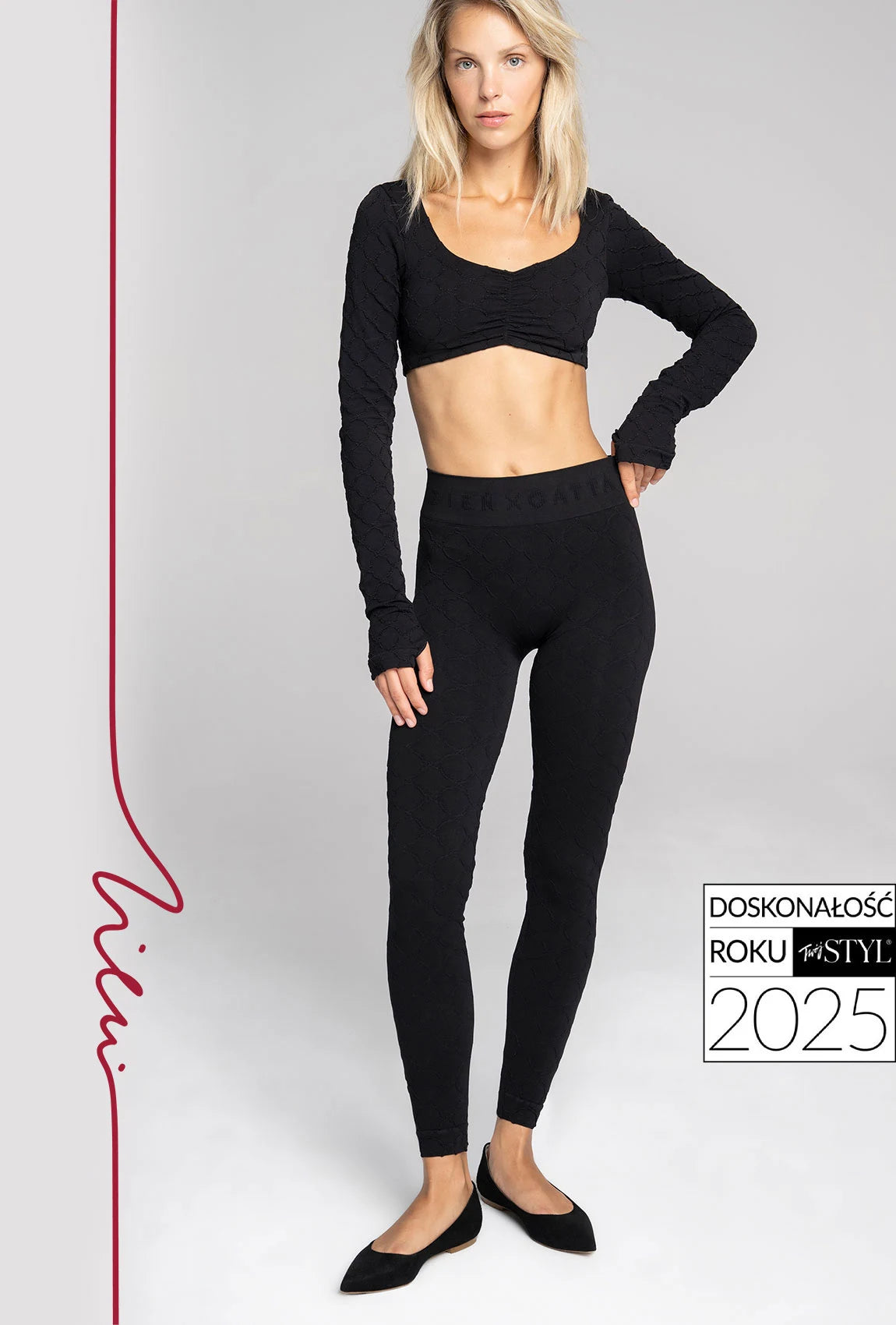 Czarne legginsy Monogram z kolekcji Zień x Gatta - Gatta