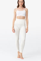 Kremowe legginsy w jodełkę Winter