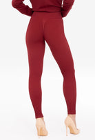 Bordowe legginsy w prążek Nana