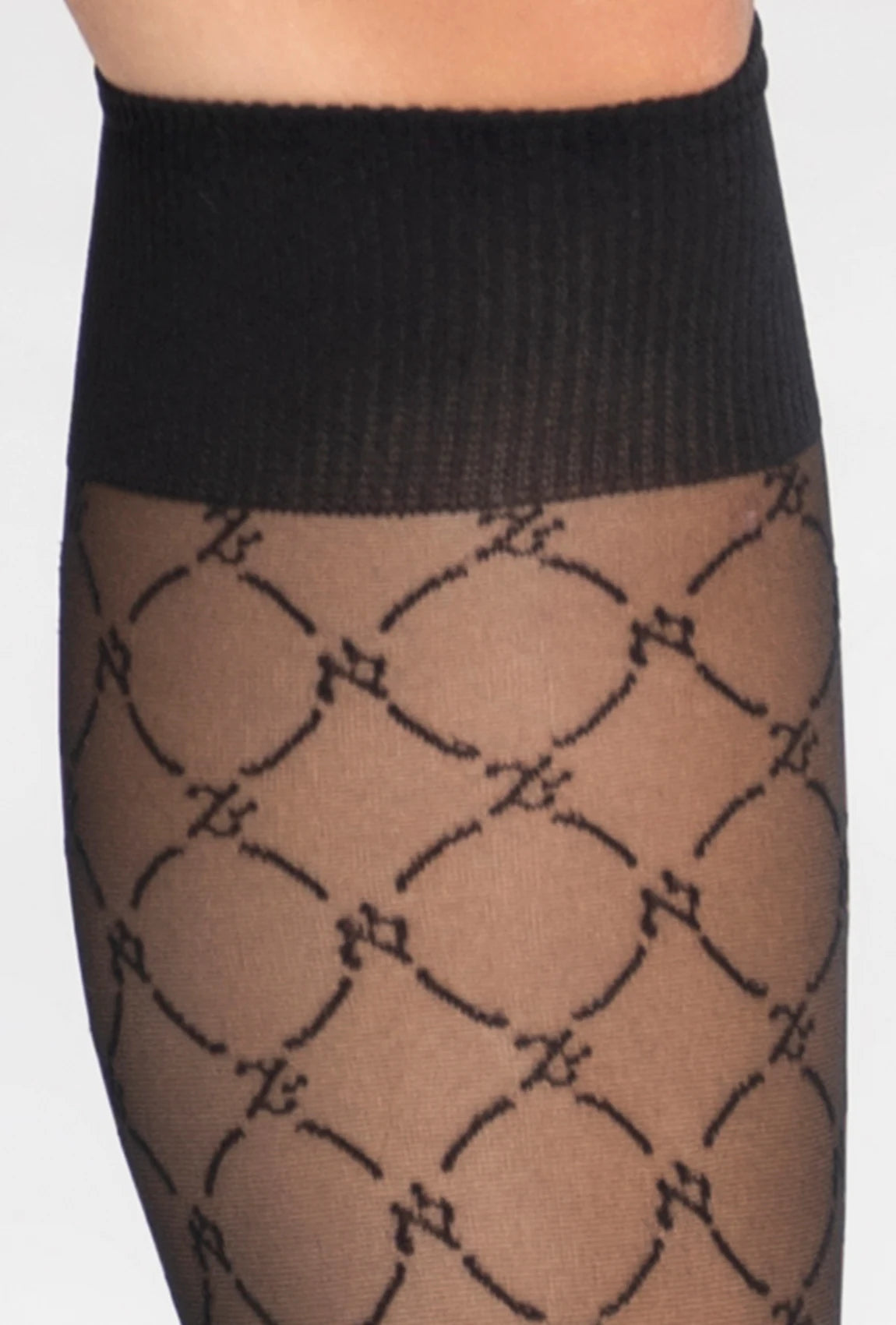 Czarne podkolanówki Monogram z kolekcji Zień x Gatta - Gatta