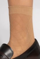 Beżowe skarpetki Monogram z kolekcji Zień x Gatta