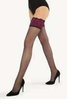 Pończochy z ozdobną koronką Calze Rose