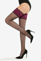 Pończochy z ozdobną koronką Calze Rose