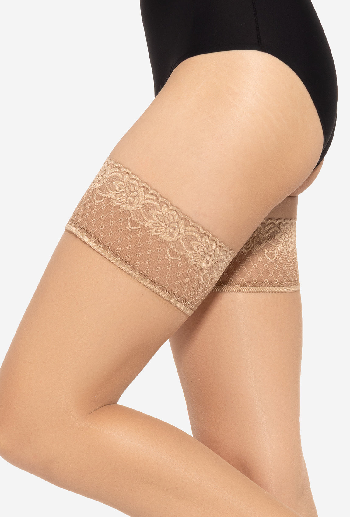 Koronkowe pończochy samonośne Fortissima - Gatta