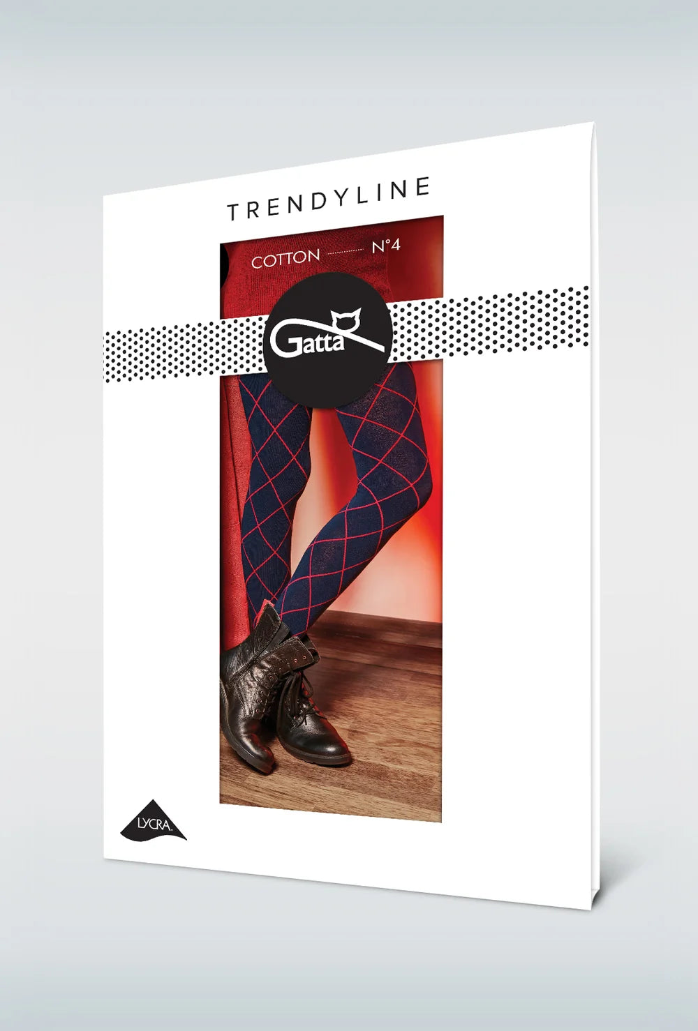 Bawełniane rajstopy w kratę Cotton Trendy Line wz. 04 - Gatta