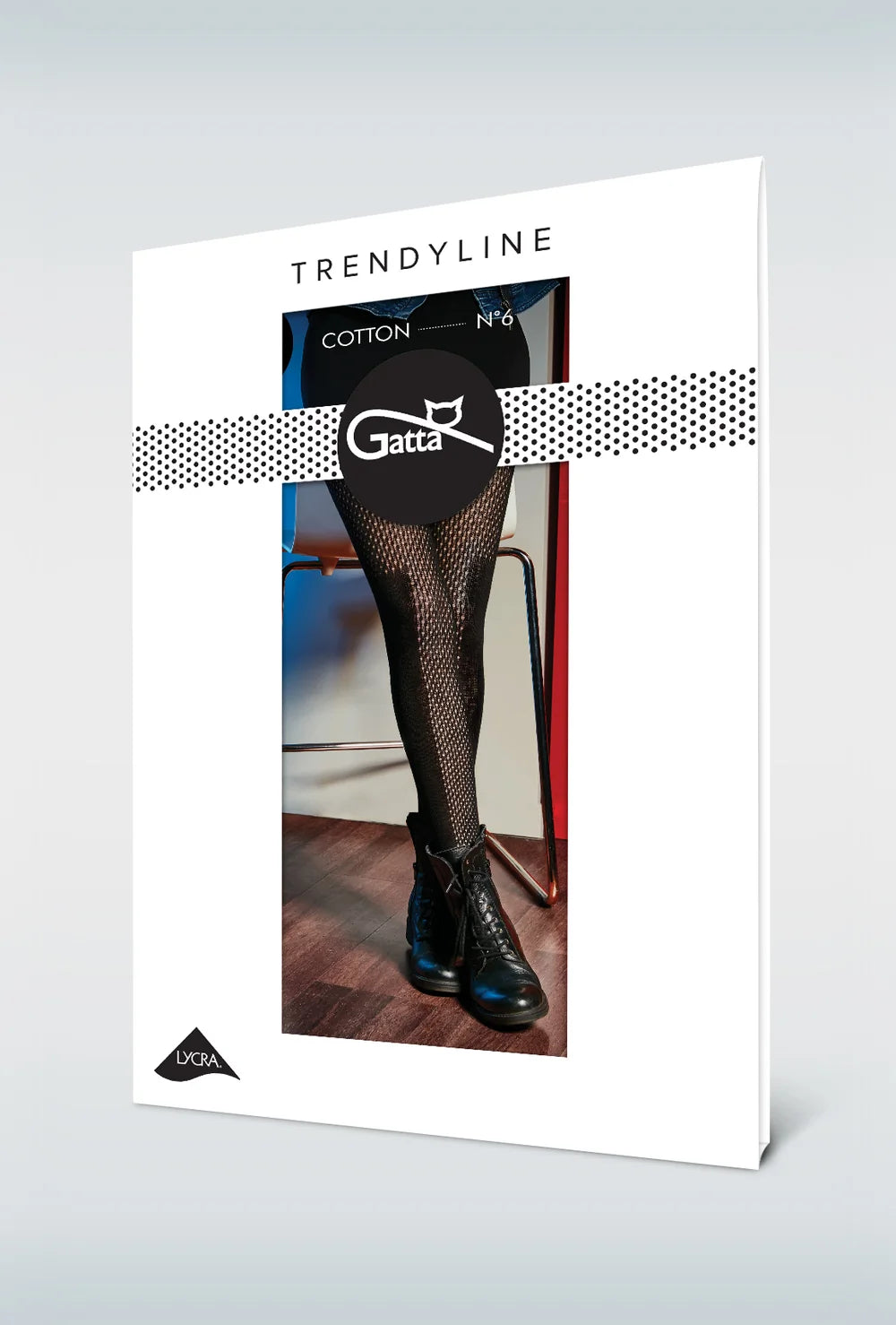 Bawełniane rajstopy wzorowane Cotton Trendy Line wz. 06 - Gatta