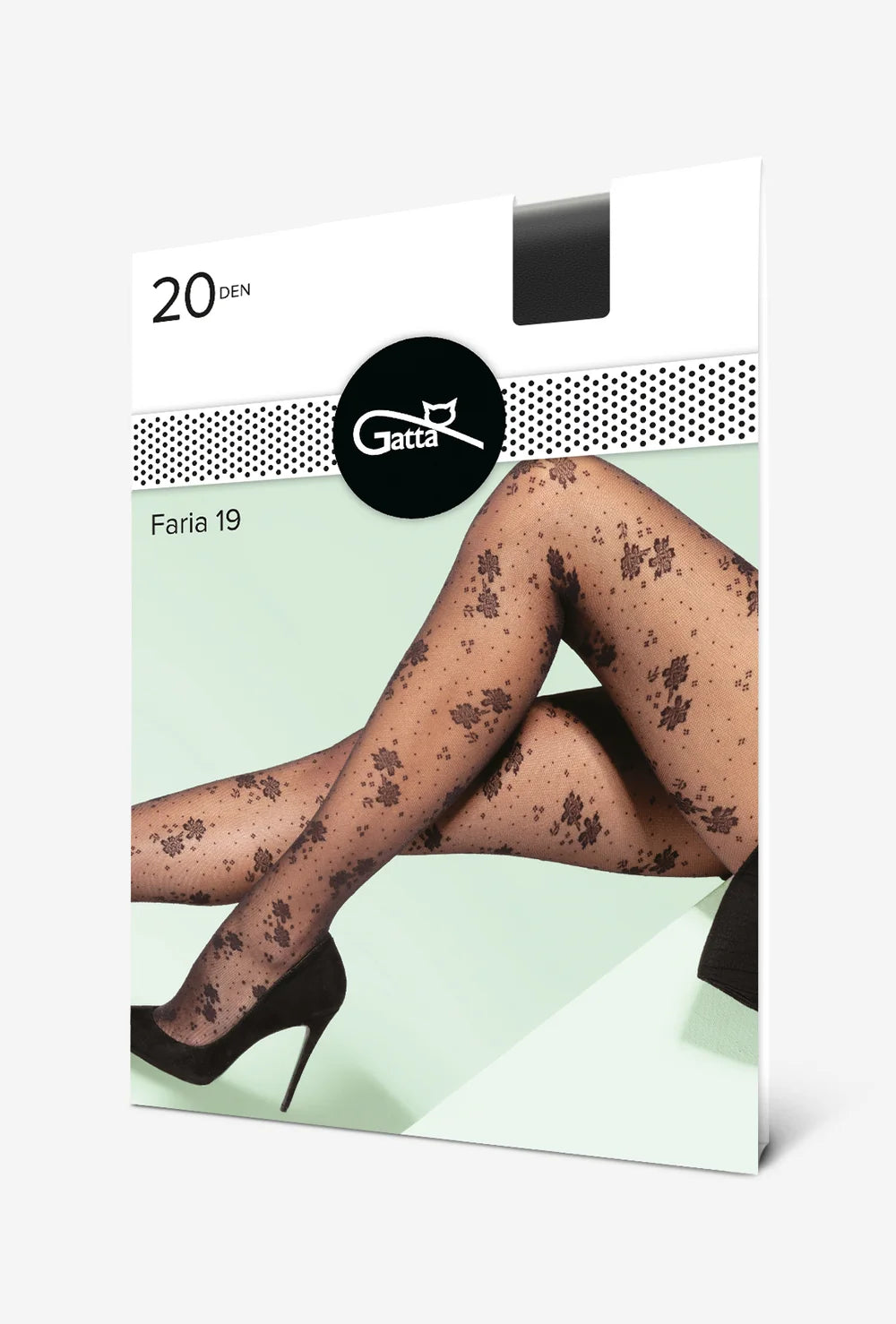 Rajstopy damskie w kwiaty Faria wz. 19 - Gatta