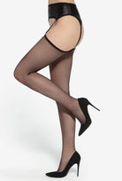 Rajstopy erotyczne imitujące pończochy z pasem Talia