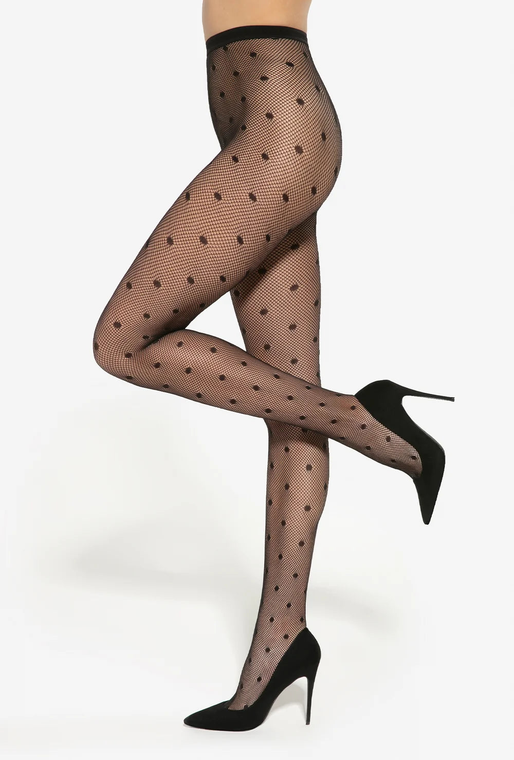 Rajstopy kabaretki w kropki Runway wz. 01 - Gatta