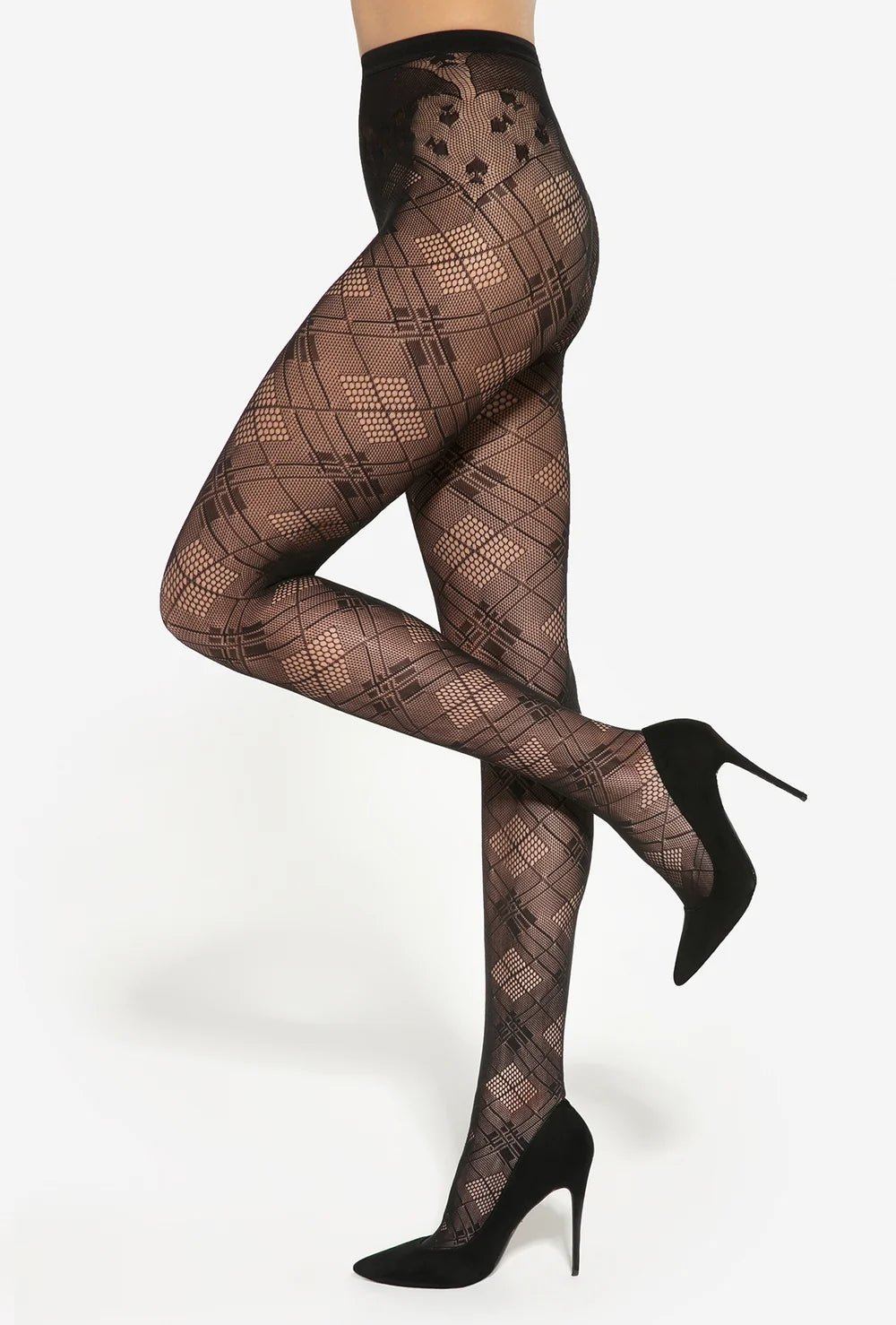 Rajstopy kabaretki w romby Runway wz. 04 - Gatta