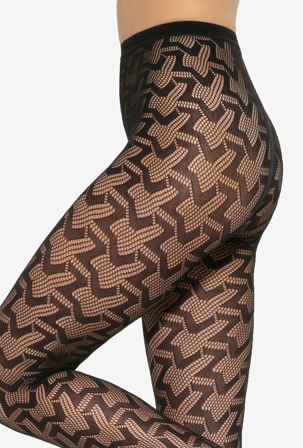 Rajstopy kabaretki z geometrycznym wzorem Runway wz.03 - Gatta