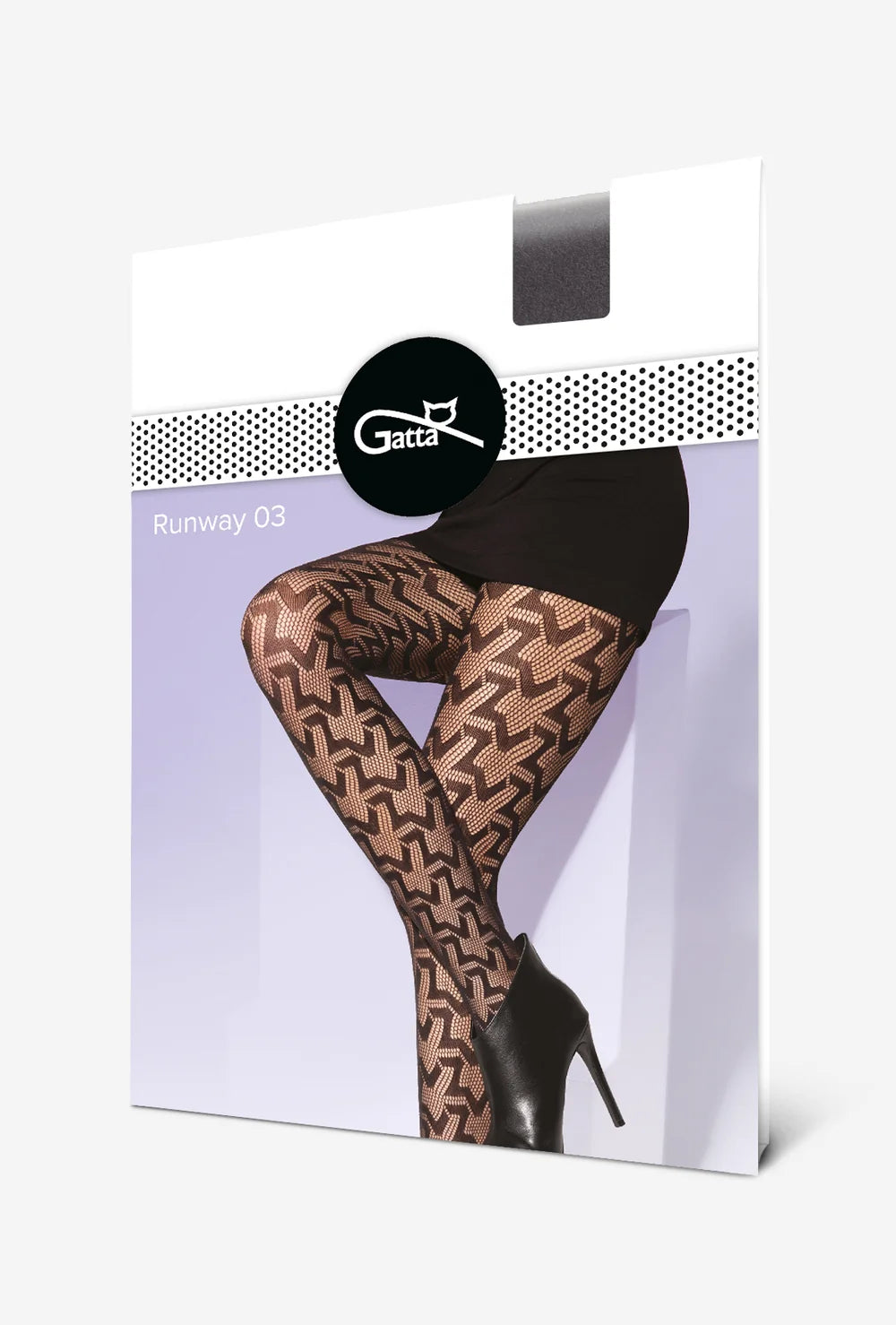 Rajstopy kabaretki z geometrycznym wzorem Runway wz.03 - Gatta