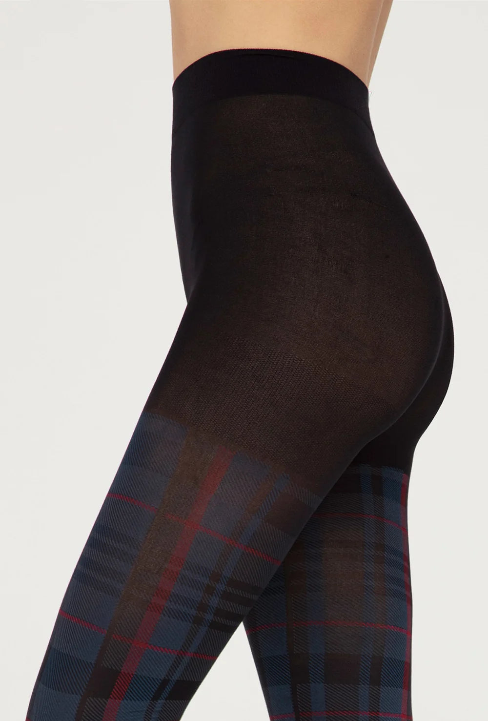 Rajstopy w niebieską kratę Mi Piaci wz. 02 - Gatta