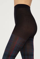 Rajstopy w niebieską kratę Mi Piaci wz. 02