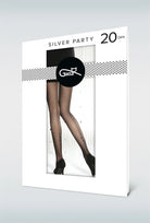 Rajstopy z błyszczącą aplikacją Silver party wz. 09