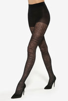 Rajstopy z geometrycznym wzorem Modern wz. 02