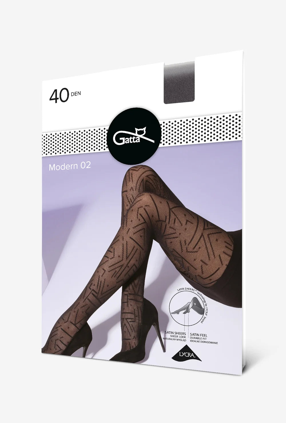 Rajstopy z geometrycznym wzorem Modern wz. 02 - Gatta