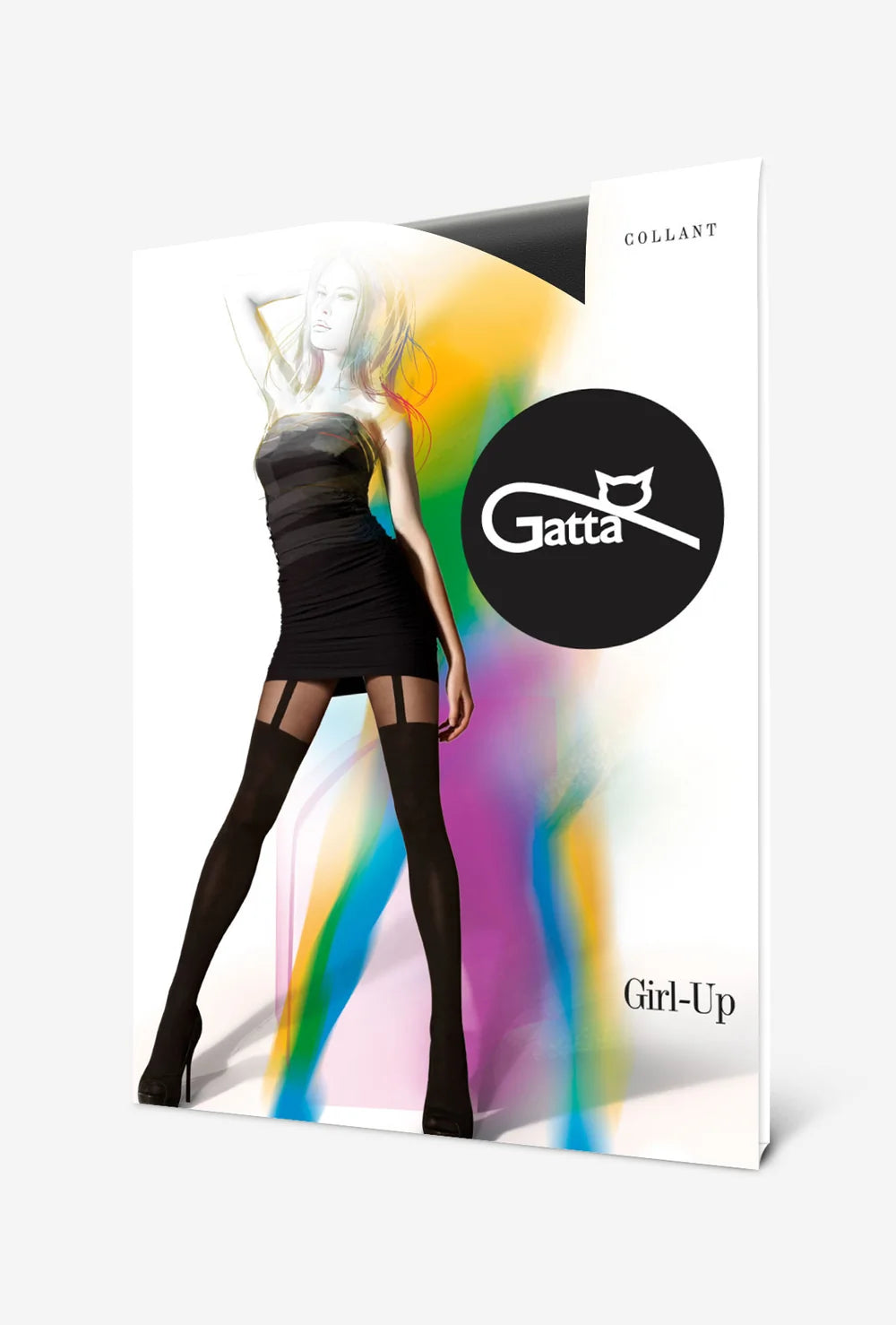 Rajstopy damskie imitujące pończochy Girl-up  wz. 01 - Gatta