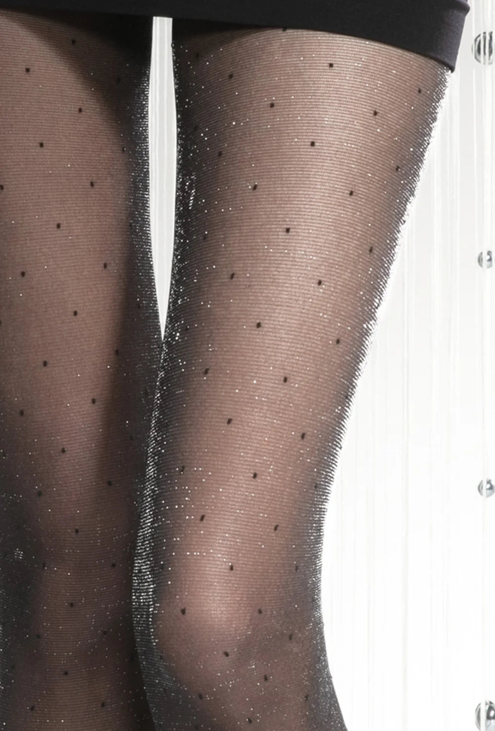 Rajstopy z połyskiem w drobne kropki Silver party wz. 06 - Gatta