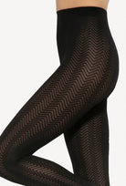 Rajstopy ze wzorem w jodełkę Odetta wz. 03