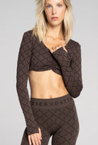 Brązowy rashguard Monogram z kolekcji Zień x Gatta