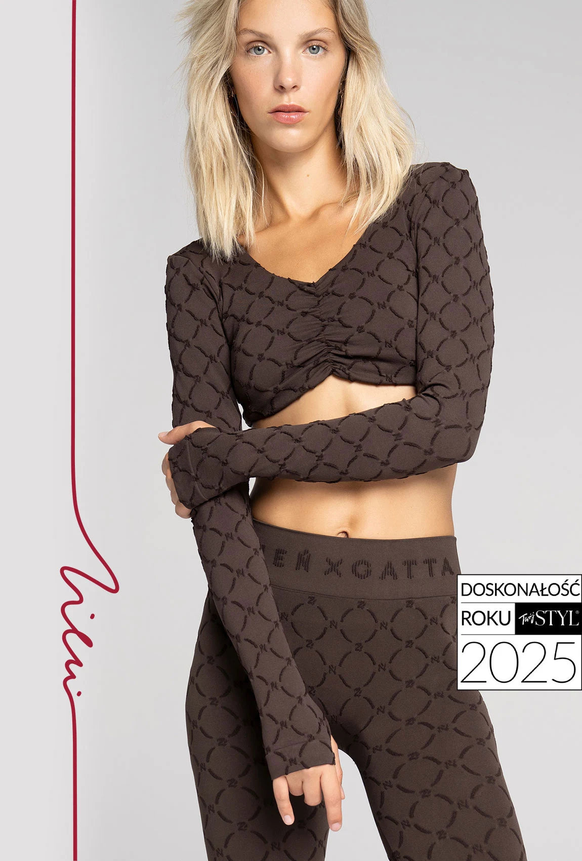 Brązowy rashguard Monogram z kolekcji Zień x Gatta