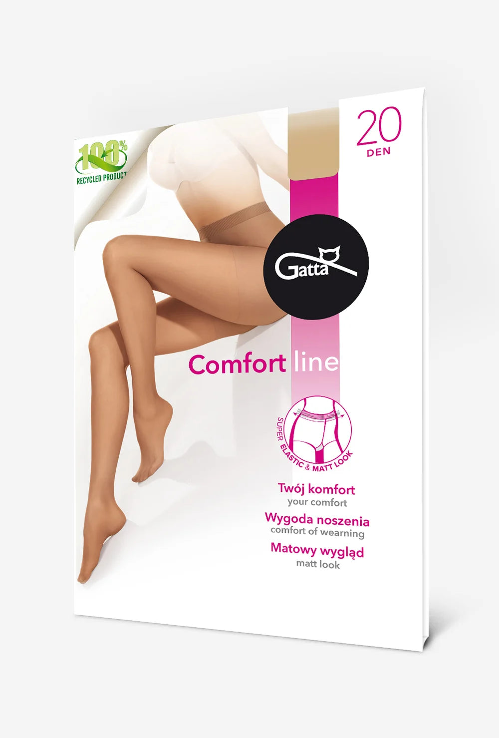 Rajstopy damskie z bezuciskowym ściągaczem Comfort Line 20 den - Gatta