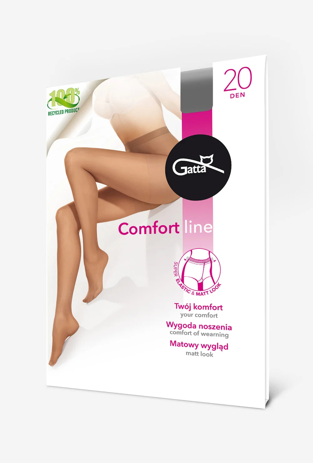 Rajstopy damskie z bezuciskowym ściągaczem Comfort Line 20 den - Gatta