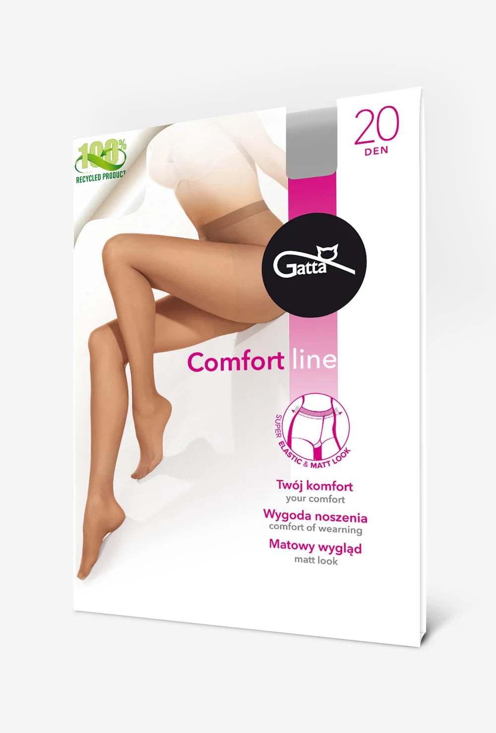 Rajstopy damskie z bezuciskowym ściągaczem Comfort Line 20 den - Gatta