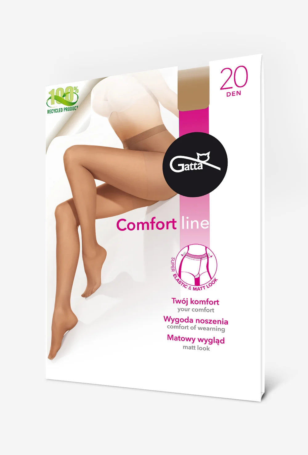 Rajstopy damskie z bezuciskowym ściągaczem Comfort Line 20 den - Gatta