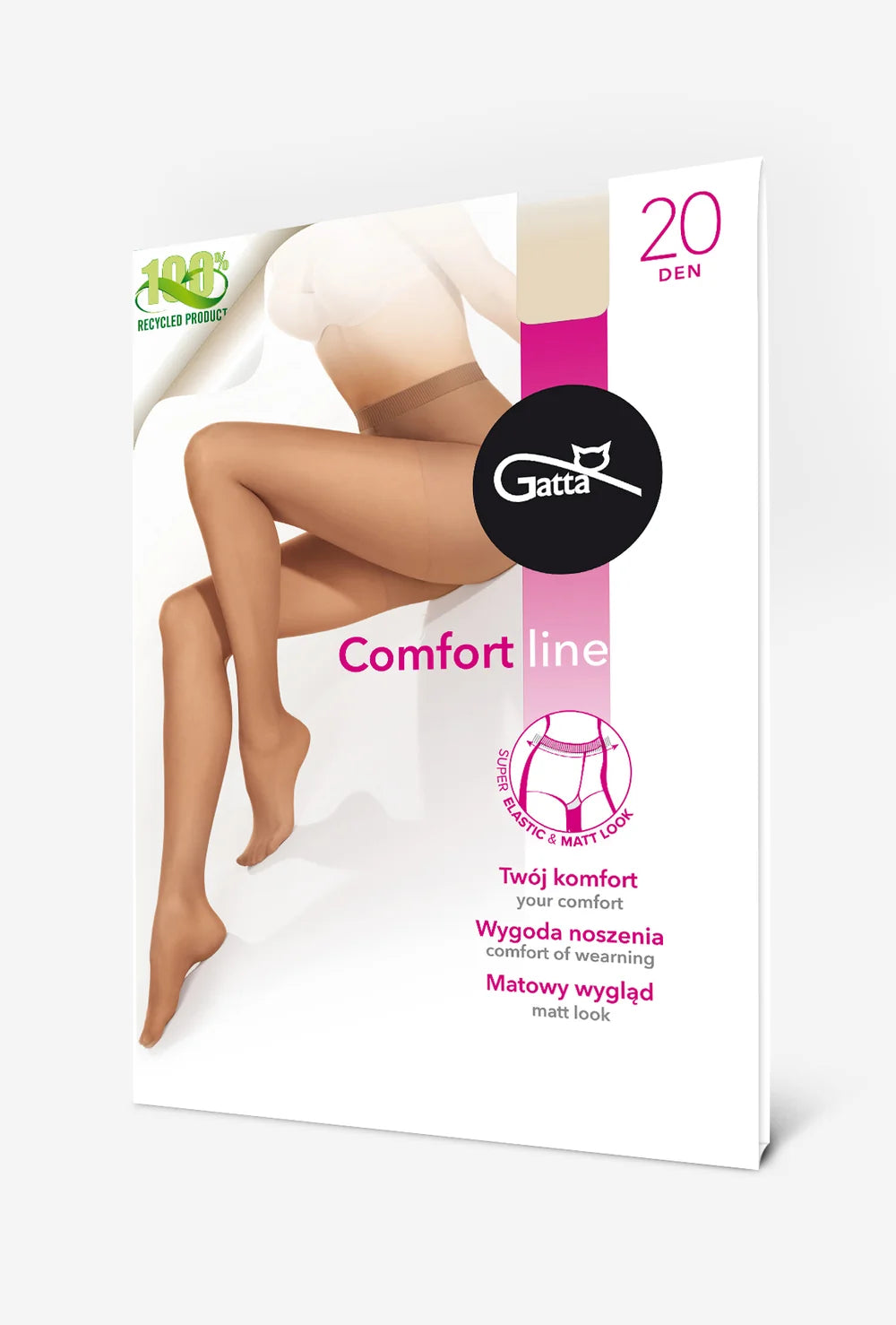 Rajstopy damskie z bezuciskowym ściągaczem Comfort Line 20 den - Gatta