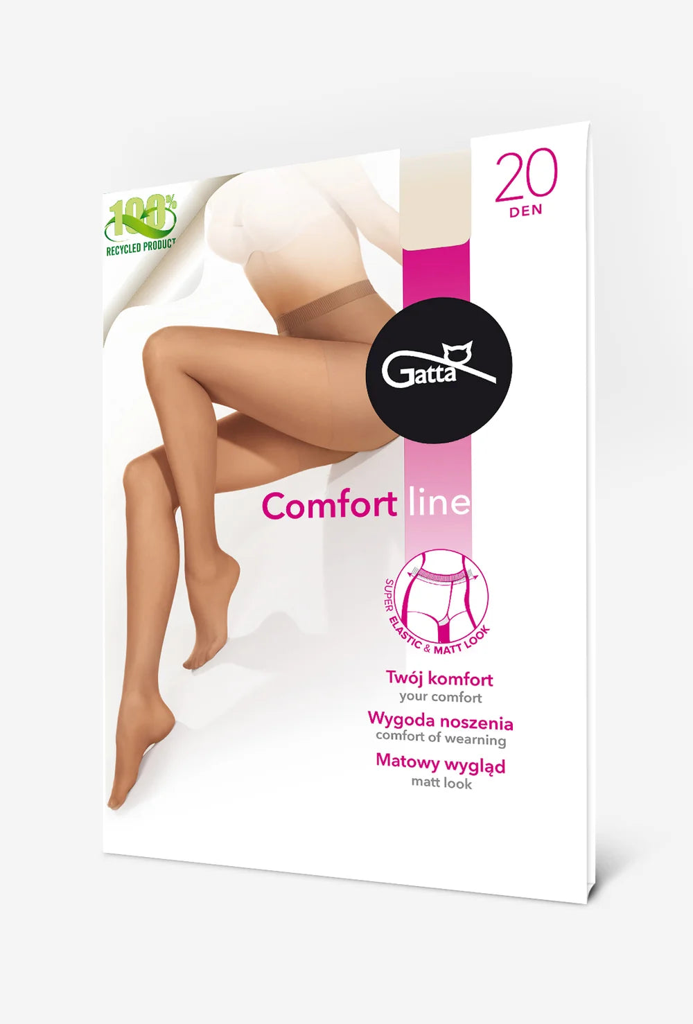 Rajstopy damskie z bezuciskowym ściągaczem Comfort Line 20 den - Gatta