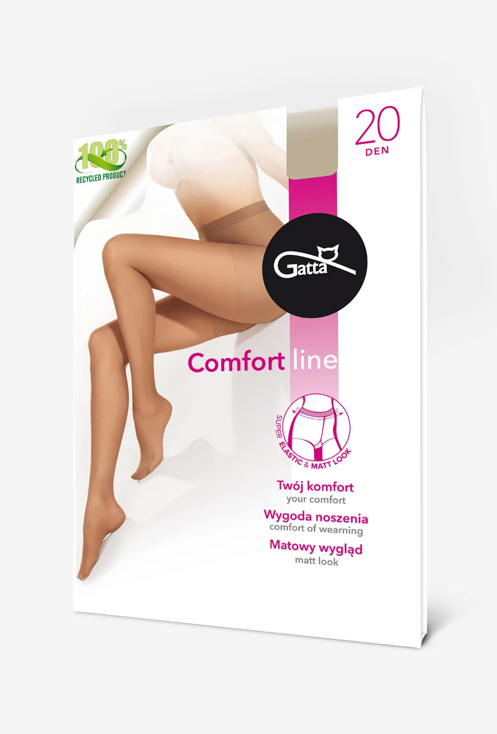 Rajstopy damskie z bezuciskowym ściągaczem Comfort Line 20 den - Gatta