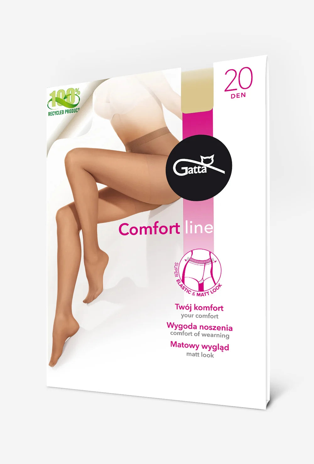 Rajstopy damskie z bezuciskowym ściągaczem Comfort Line 20 den - Gatta