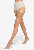 Koronkowe pończochy samonośne Michelle wz. 03