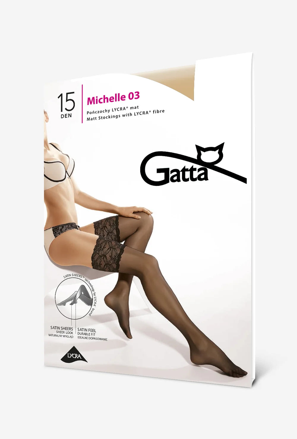 Koronkowe pończochy samonośne Michelle wz. 03 - Gatta