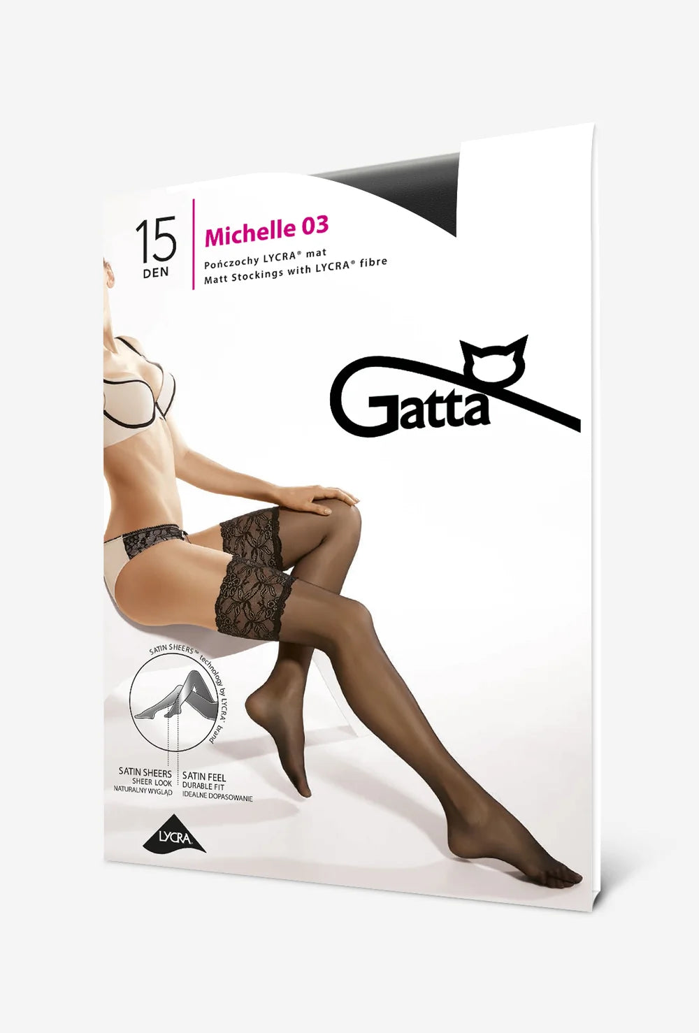 Koronkowe pończochy samonośne Michelle wz. 03 - Gatta