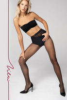 Gładkie czarne rajstopy damskie Scarab z kolekcji Zień x Gatta