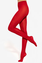 Czerwone połyskujące rajstopy Silver Gloss 01