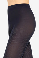 Granatowe rajstopy z połyskiem Silver Gloss 02