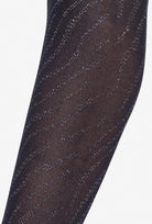 Granatowe rajstopy z połyskiem Silver Gloss 02