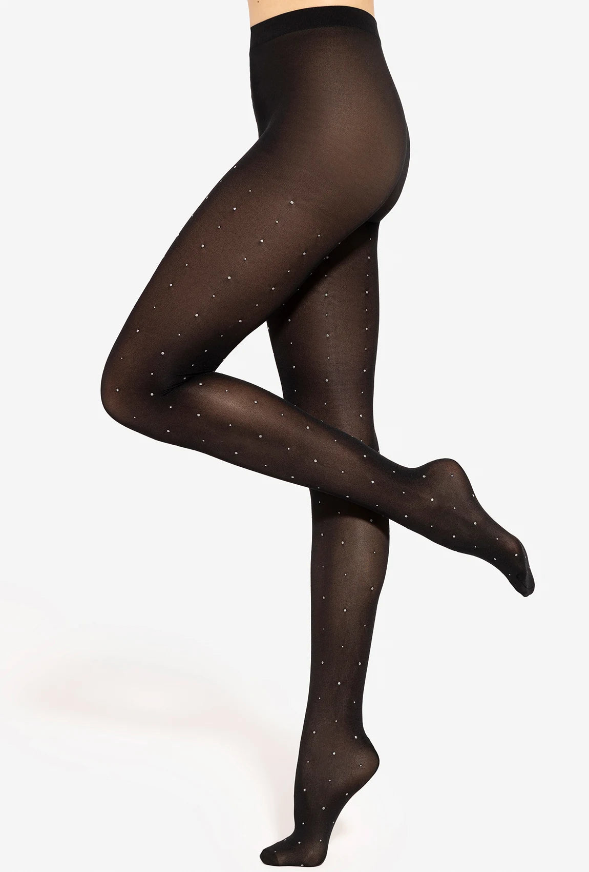 Rajstopy z błyszczącymi kropkami Silver Gloss 04 - Gatta