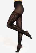 Rajstopy z flokowym wzorem Silver Gloss 05