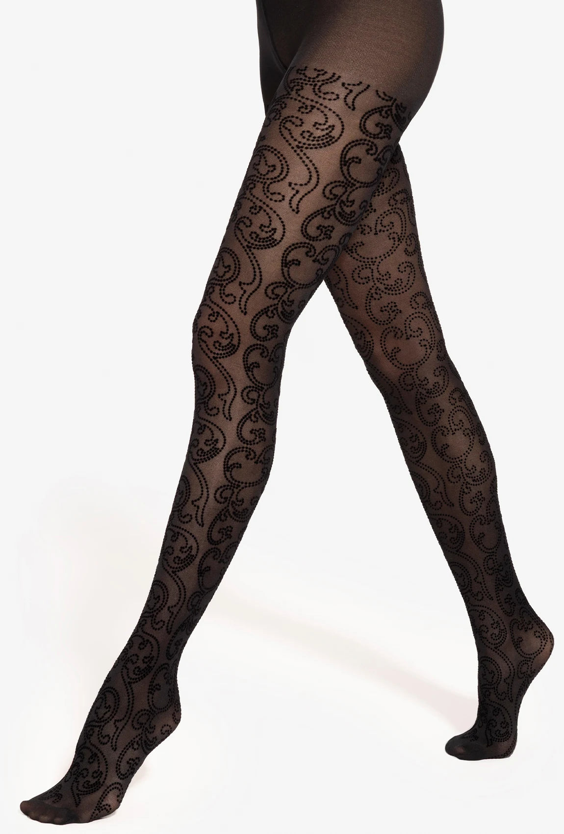 Rajstopy z flokowym wzorem Silver Gloss 05 - Gatta