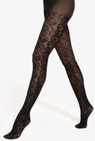 Rajstopy z flokowym wzorem Silver Gloss 05