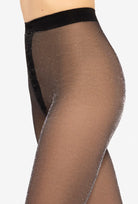 Połyskujące rajstopy Silver party 18