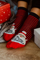 Skarpetki świąteczne damskie w paski wz. 890