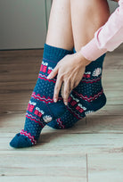 Ciepłe skarpety z motywem świątecznym wz. 964