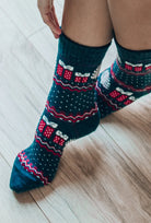 Ciepłe skarpety z motywem świątecznym wz. 964