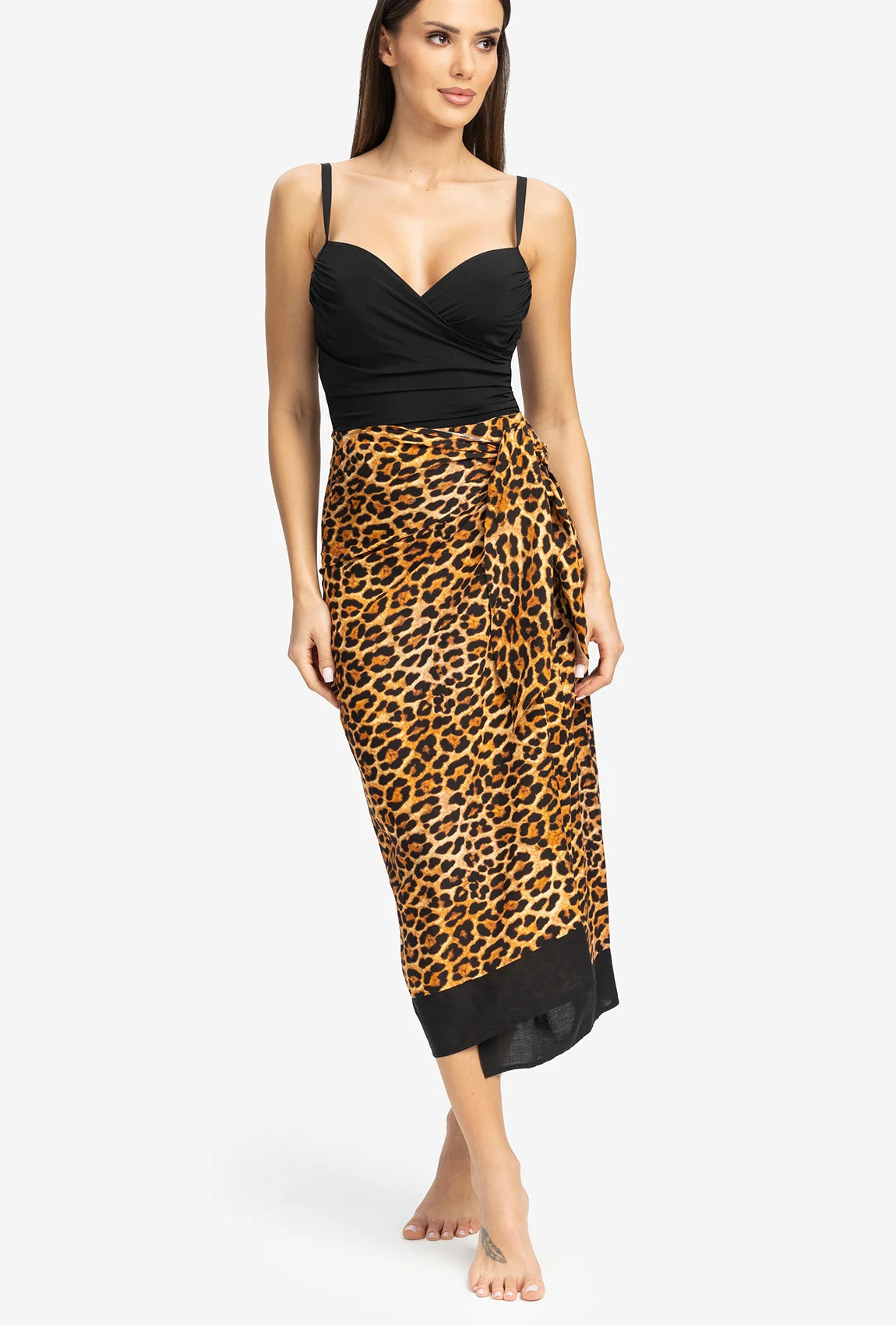 Spódnica plażowa w panterkowy print